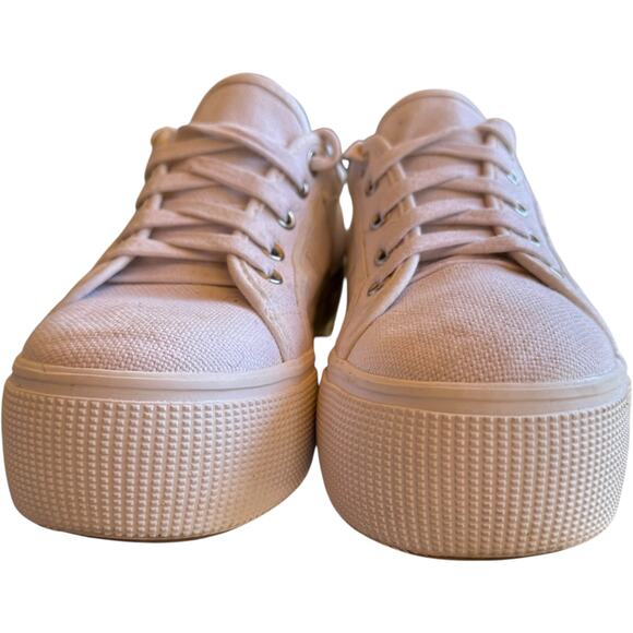 Steve Madden White Platform Sneaker SZ 8 Lace Up Chunky Y2K Streetwear Retro - Picture 4 of 9